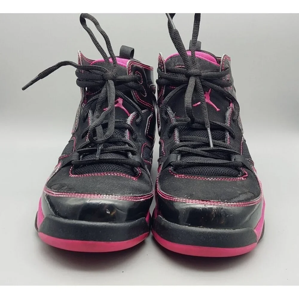 Youth Black Pink NIKE Air Jordan True Flight Tennis Shoes Size 6.5Y HighTop